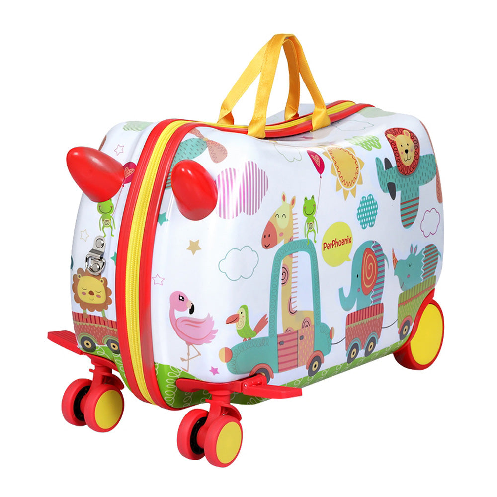 Wanderlite 17" Kids Ride On Luggage Children Suitcase Trolley Travel Zoo LUG-ABS-KIDS-ZOO