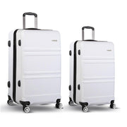 Wanderlite 20" 28" Luggage with TSA Lock Spinner Travel Suitcase Carry On Hard Shell Luggage Case White LUG-ABS-LINE-2SET-WH