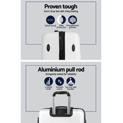 Wanderlite 20" 28" Luggage with TSA Lock Spinner Travel Suitcase Carry On Hard Shell Luggage Case White LUG-ABS-LINE-2SET-WH