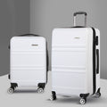 Wanderlite 20" 28" Luggage with TSA Lock Spinner Travel Suitcase Carry On Hard Shell Luggage Case White LUG-ABS-LINE-2SET-WH