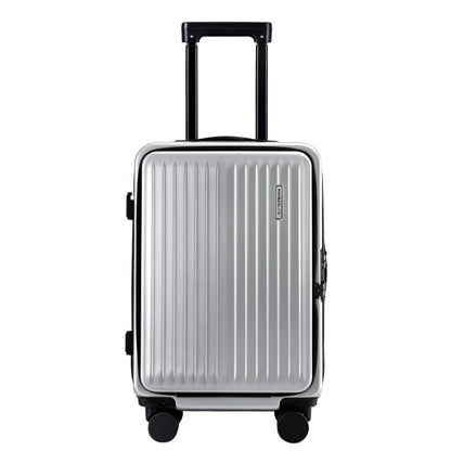 Wanderlite 20" Luggage Suitcase Front Pocket Travel Carry On Dual TSA Silver LUG-ABS-POK-20-SV