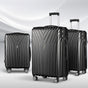 Wanderlite 3 Set Luggage 20-24-28 Inch Suitcase with TSA Lock Carry On Hard Shell Travel Luggage Organiser LUG-ABS-STR-3SET-BK