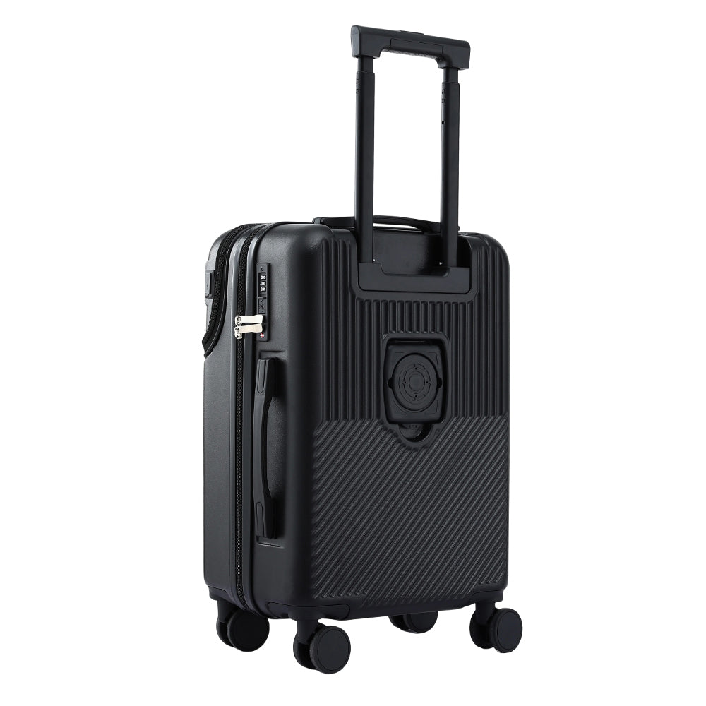 Wanderlite 20" Luggage Suitcase Front Pocket Travel Carry On TSA Black LUG-ABS-TOP-20-BK