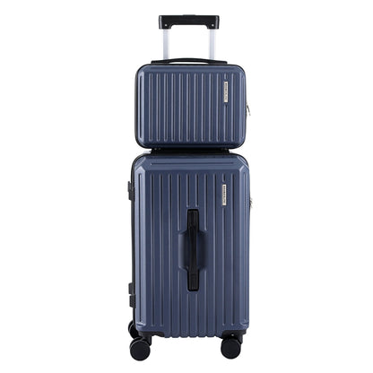 Wanderlite 2pcs Trunk Luggage Suitcase Travel Carry On TSA Lock 12" 20" Navy LUG-ABS-TRUK-12-20-NA