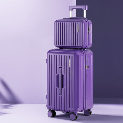 Wanderlite 2pcs Trunk Luggage Suitcase Travel Carry On TSA Lock 12" 20" Purple LUG-ABS-TRUK-12-20-PR
