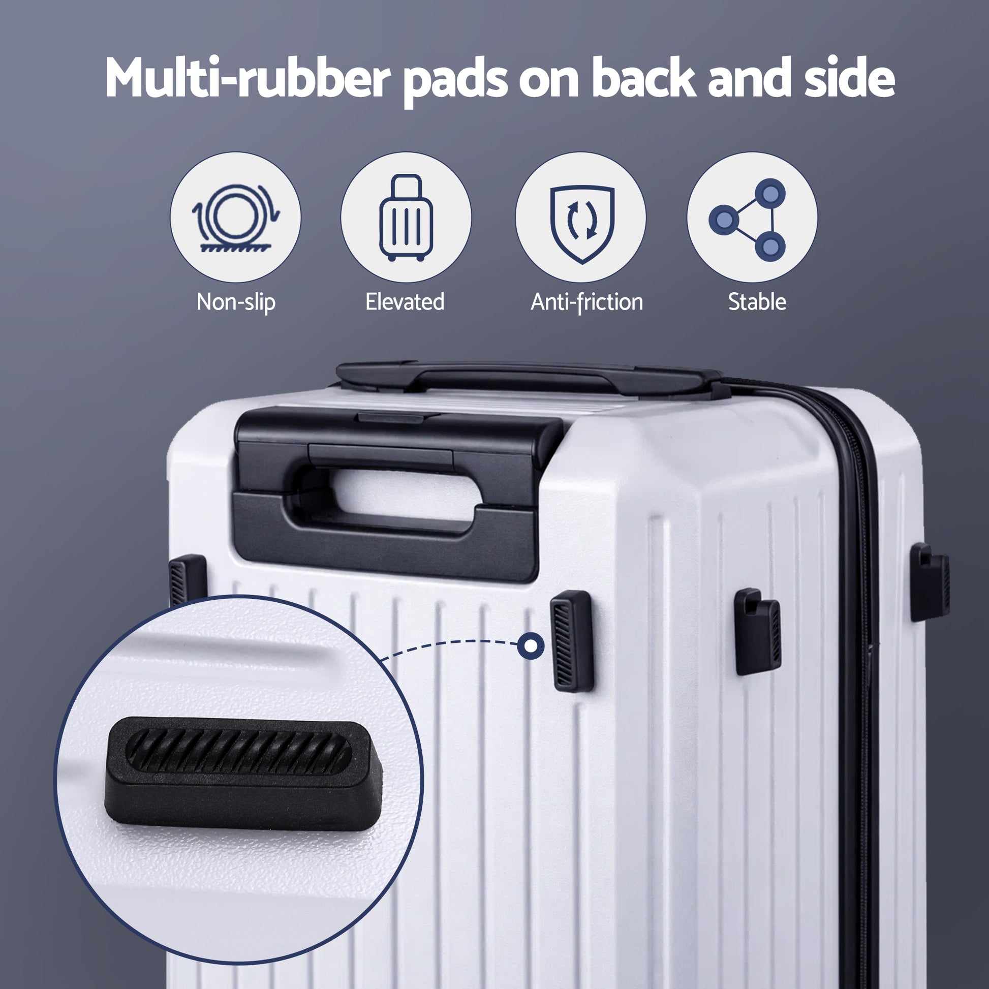 Wanderlite 2pcs Trunk Luggage Suitcase Travel Carry On TSA Lock 12" 20" White LUG-ABS-TRUK-12-20-WH