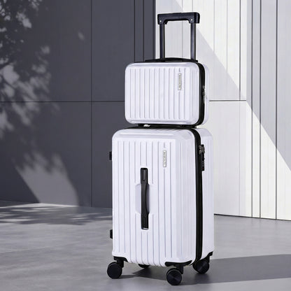 Wanderlite 2pcs Trunk Luggage Suitcase Travel Carry On TSA Lock 12" 20" White LUG-ABS-TRUK-12-20-WH