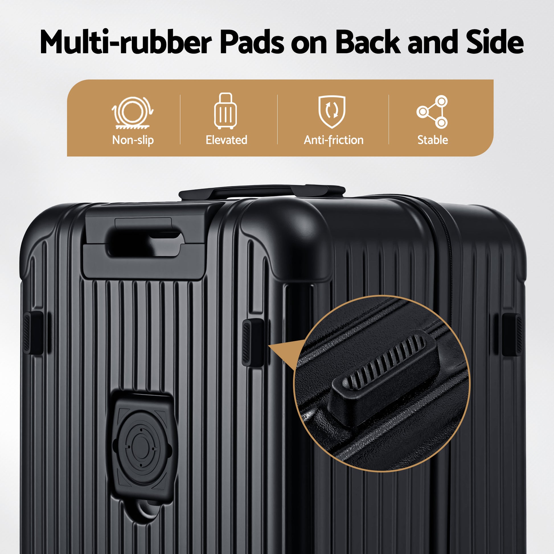 Wanderlite 28" Trunk Luggage Suitcase Travel 5 Wheels Type-C Port TSA Black LUG-ABS-TRUK-28-BK