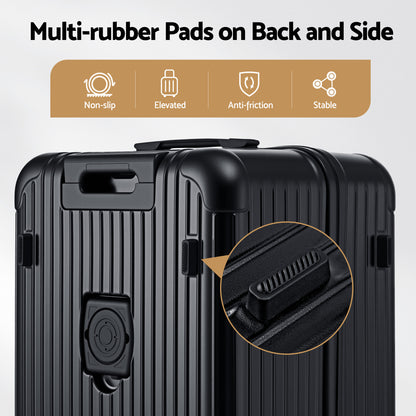 Wanderlite 28" Trunk Luggage Suitcase Travel 5 Wheels Type-C Port TSA Black LUG-ABS-TRUK-28-BK