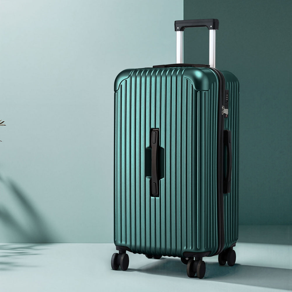 Wanderlite 28" Trunk Luggage Suitcase Travel 5 Wheels Type-C Port TSA Green LUG-ABS-TRUK-28-GN