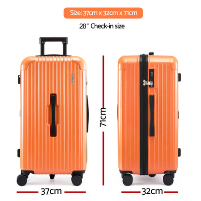Wanderlite 28" Trunk Luggage Suitcase Travel 5 Wheels Type-C Port TSA Orange LUG-ABS-TRUK-28-OR