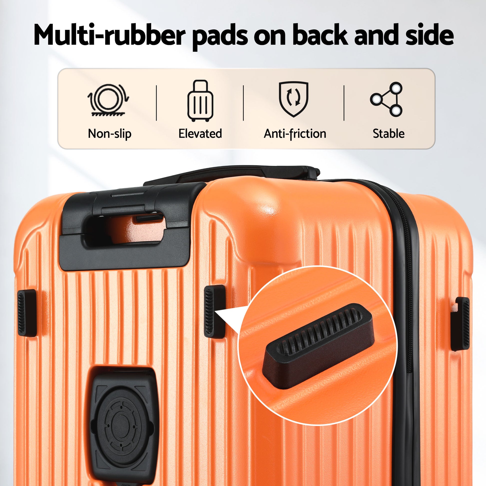 Wanderlite 28" Trunk Luggage Suitcase Travel 5 Wheels Type-C Port TSA Orange LUG-ABS-TRUK-28-OR