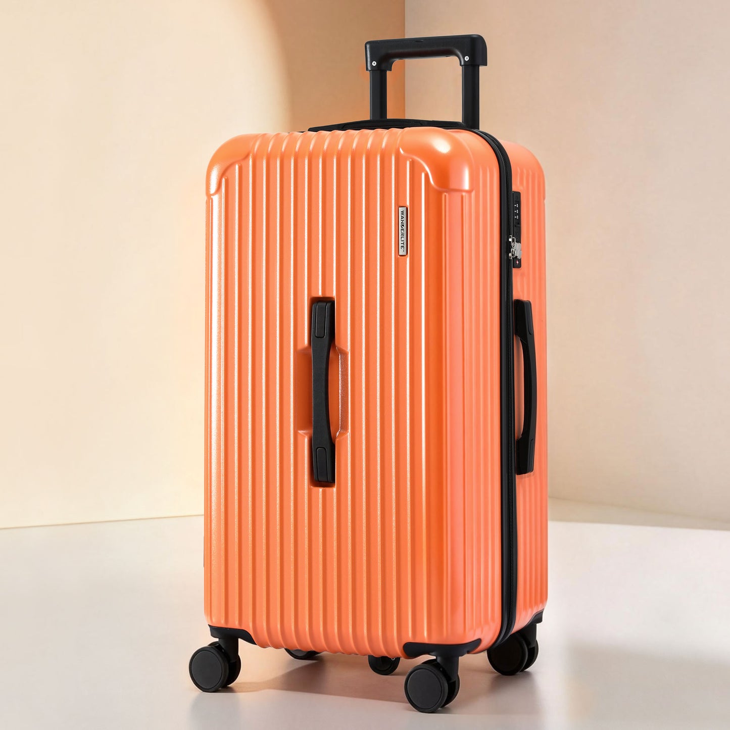 Wanderlite 28" Trunk Luggage Suitcase Travel 5 Wheels Type-C Port TSA Orange LUG-ABS-TRUK-28-OR
