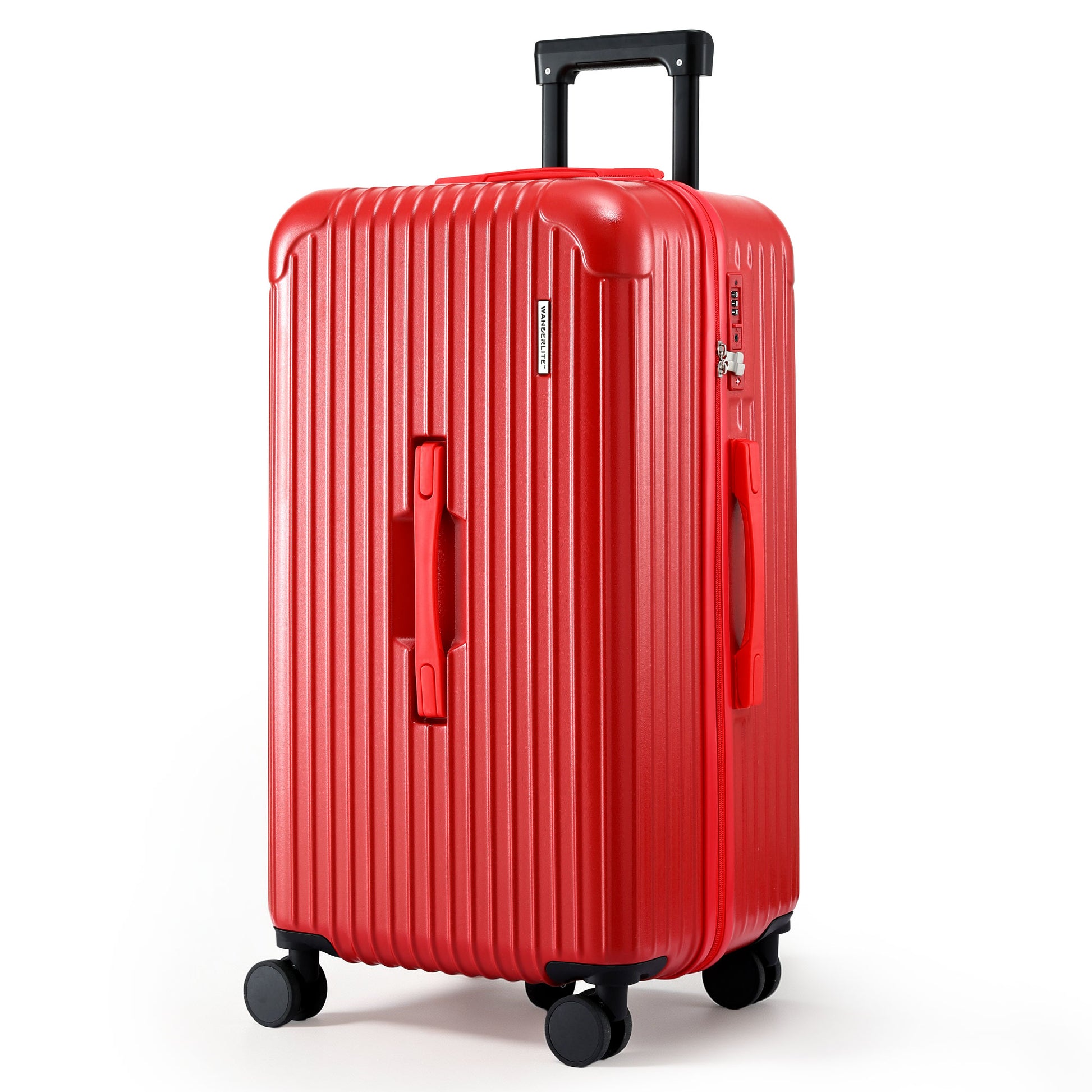 Wanderlite 28" Trunk Luggage Suitcase Travel 5 Wheels Type-C Port TSA Red LUG-ABS-TRUK-28-RD