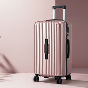 Wanderlite 28" Trunk Luggage Suitcase Travel 5 Wheels Type-C Port TSA Rose Gold