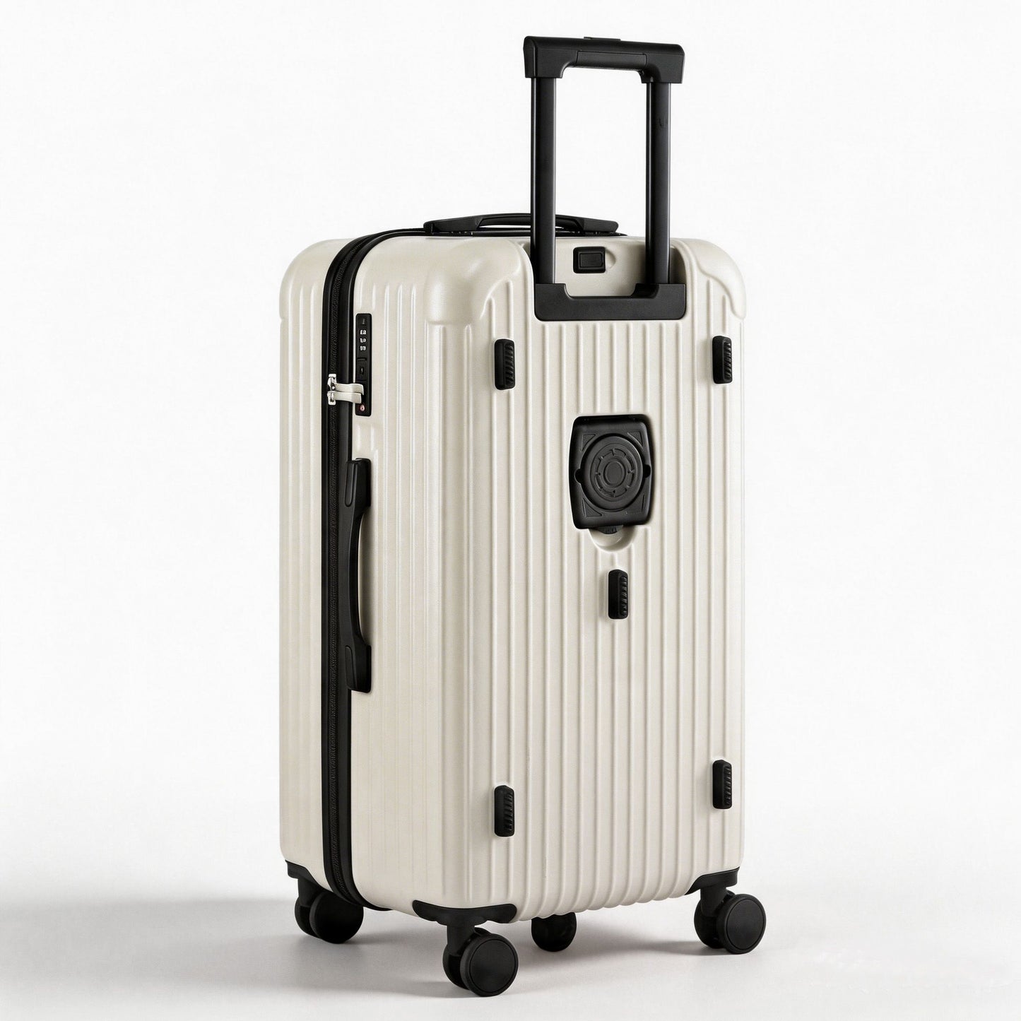 Wanderlite 28" Trunk Luggage Suitcase Travel 5 Wheels Type-C Port TSA Smoky White LUG-ABS-TRUK-28-SW