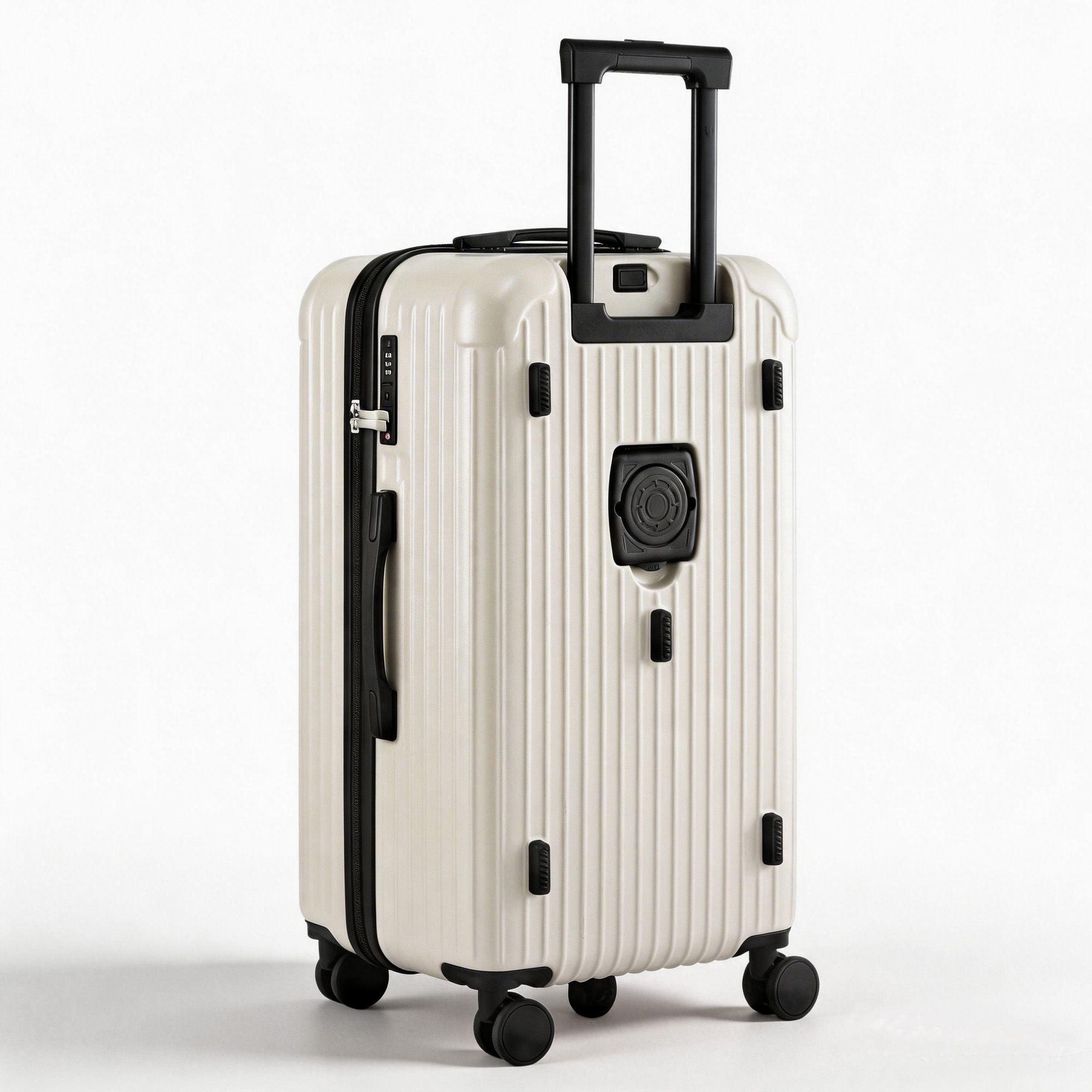 Wanderlite 28" Trunk Luggage Suitcase Travel 5 Wheels Type-C Port TSA Smoky White LUG-ABS-TRUK-28-SW