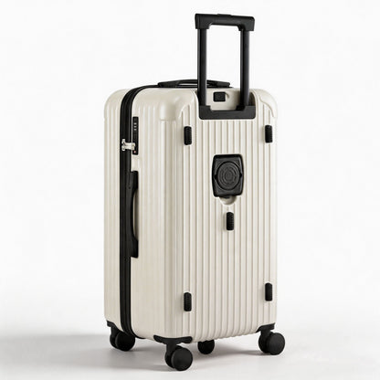 Wanderlite 28" Trunk Luggage Suitcase Travel 5 Wheels Type-C Port TSA Smoky White LUG-ABS-TRUK-28-SW