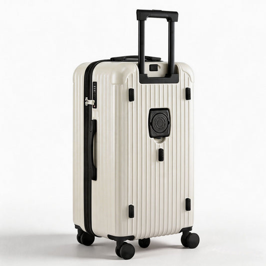 Wanderlite 28" Trunk Luggage Suitcase Travel 5 Wheels Type-C Port TSA Smoky White LUG-ABS-TRUK-28-SW