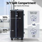 Wanderlite 32" Trunk Luggage Suitcase Travel 5 Wheels Type-C Port TSA Black LUG-ABS-TRUK-32-BK