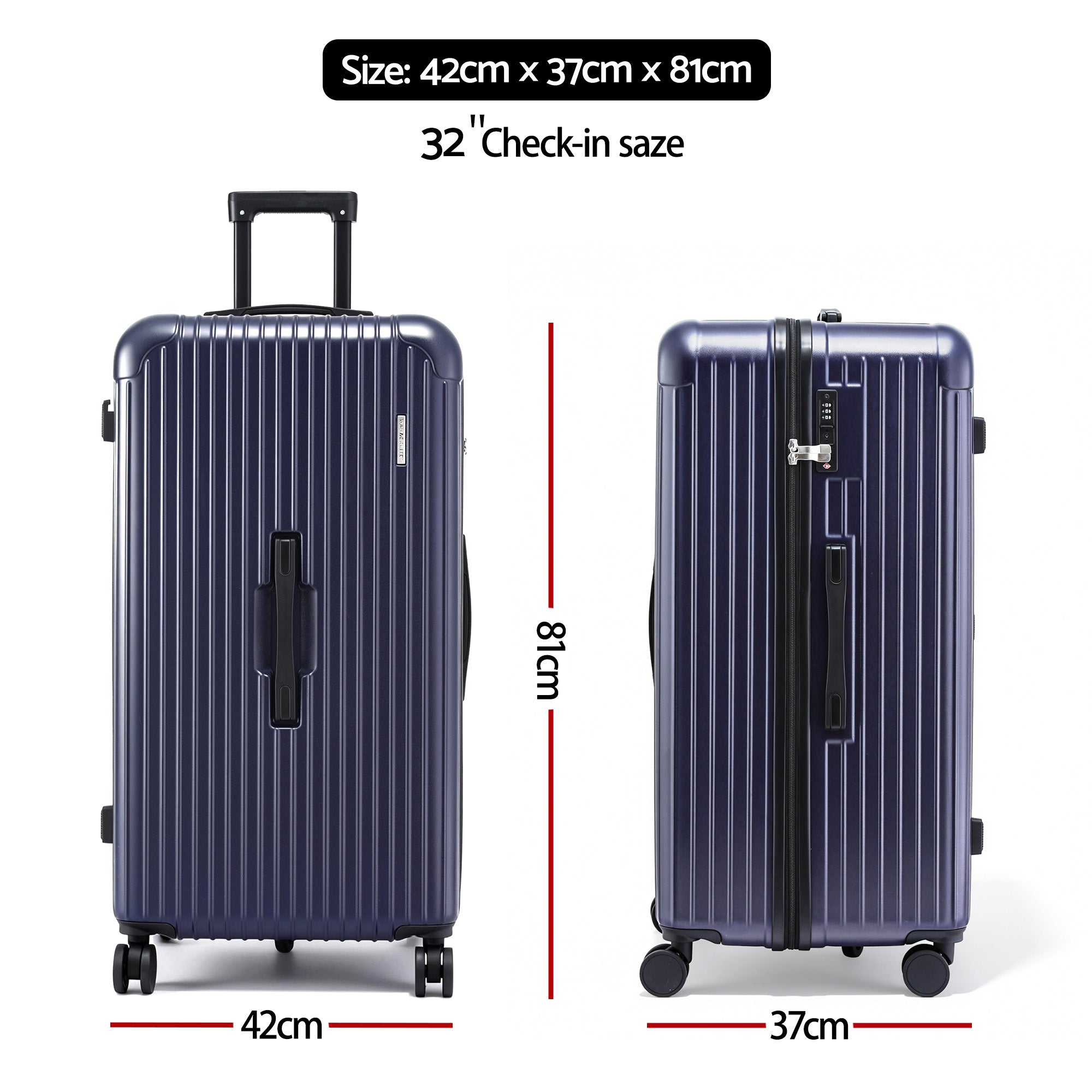 Wanderlite 32" Trunk Luggage Suitcase Travel TSA Type-C 5 Wheels Deep Indigo LUG-ABS-TRUK-32-DI