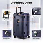 Wanderlite 32" Trunk Luggage Suitcase Travel TSA Type-C 5 Wheels Deep Indigo LUG-ABS-TRUK-32-DI
