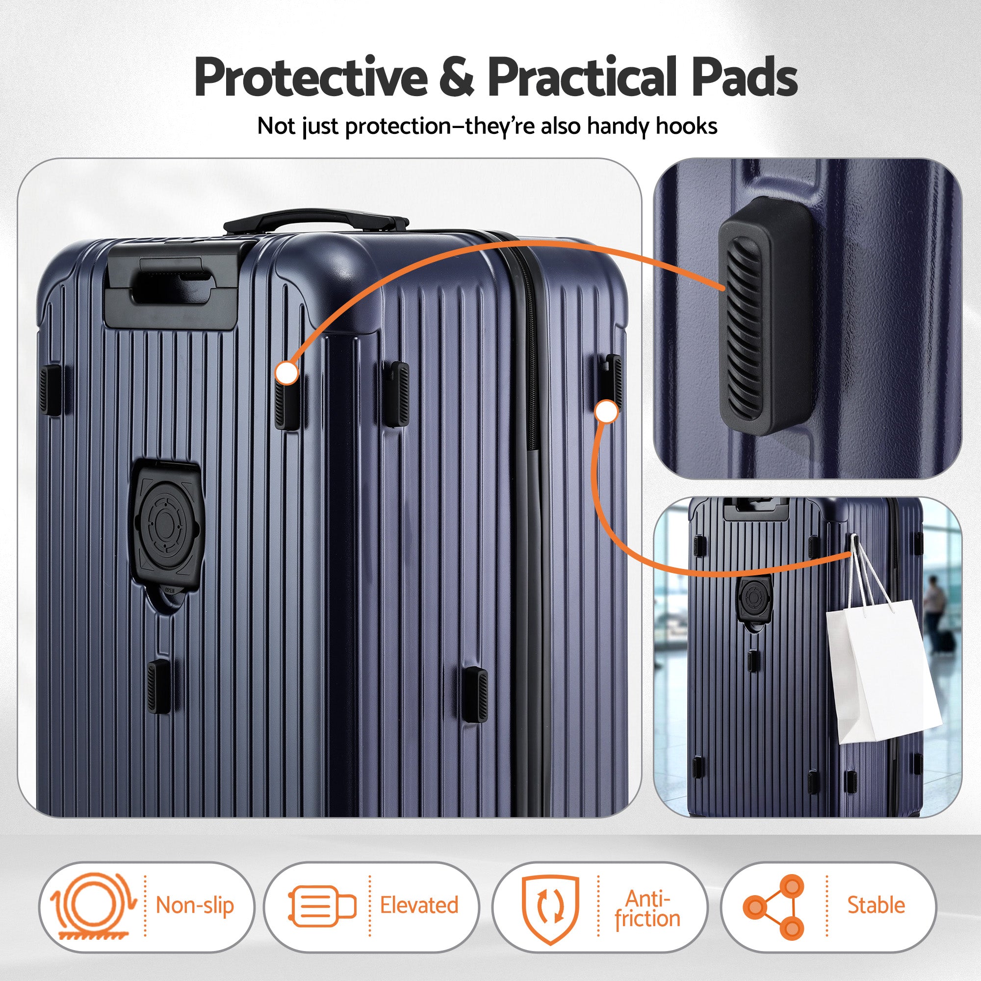 Wanderlite 32" Trunk Luggage Suitcase Travel TSA Type-C 5 Wheels Deep Indigo LUG-ABS-TRUK-32-DI