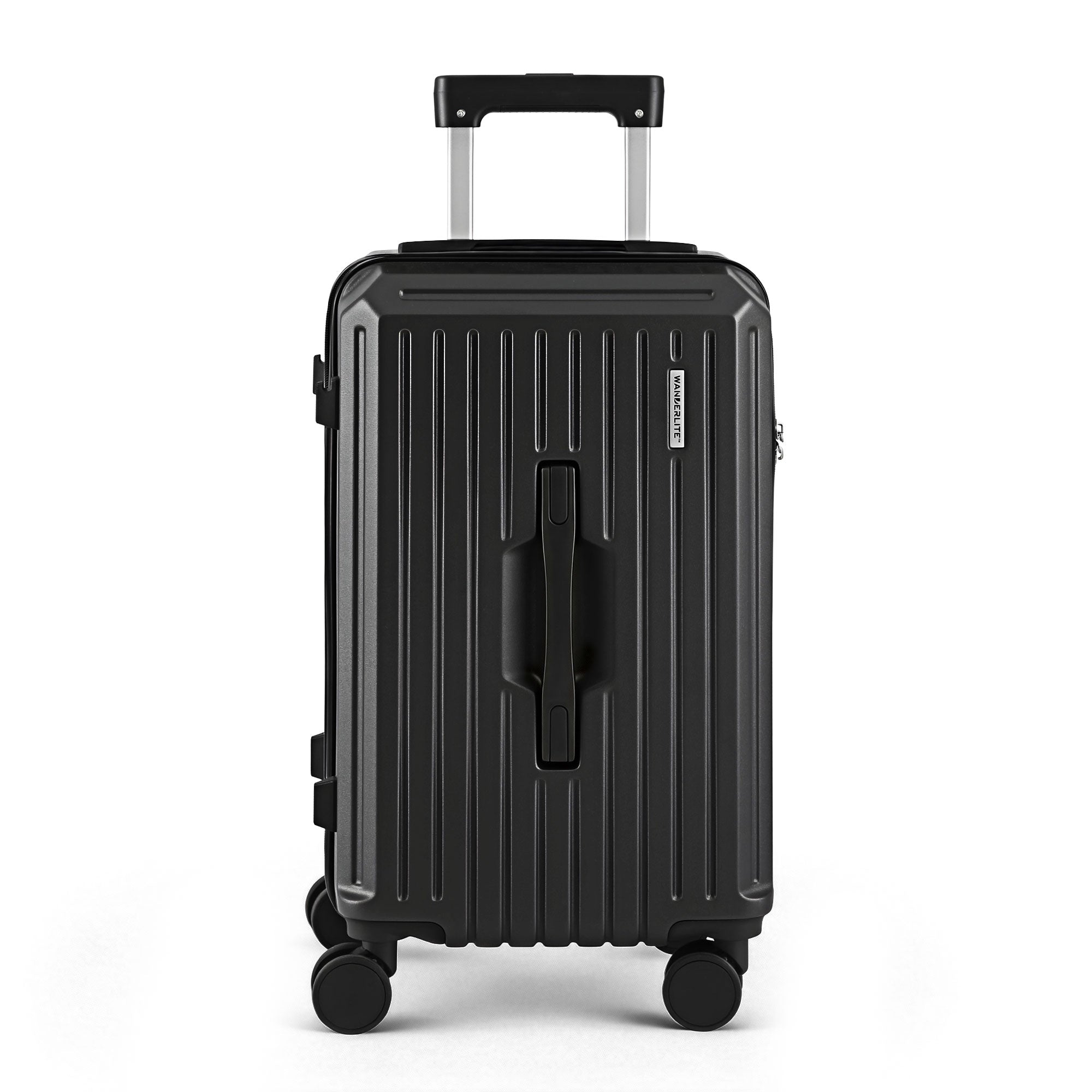 Wanderlite 20" Trunk Luggage Suitcase Travel Carry On TSA Lock Black LUG-ABS-TRUK01-20-BK