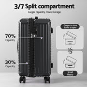 Wanderlite 20" Trunk Luggage Suitcase Travel Carry On TSA Lock Black LUG-ABS-TRUK01-20-BK