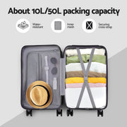 Wanderlite 20" Trunk Luggage Suitcase Travel Carry On TSA Lock Black LUG-ABS-TRUK01-20-BK