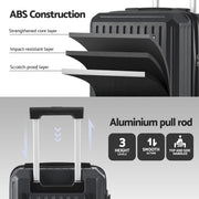 Wanderlite 20" Trunk Luggage Suitcase Travel Carry On TSA Lock Black LUG-ABS-TRUK01-20-BK