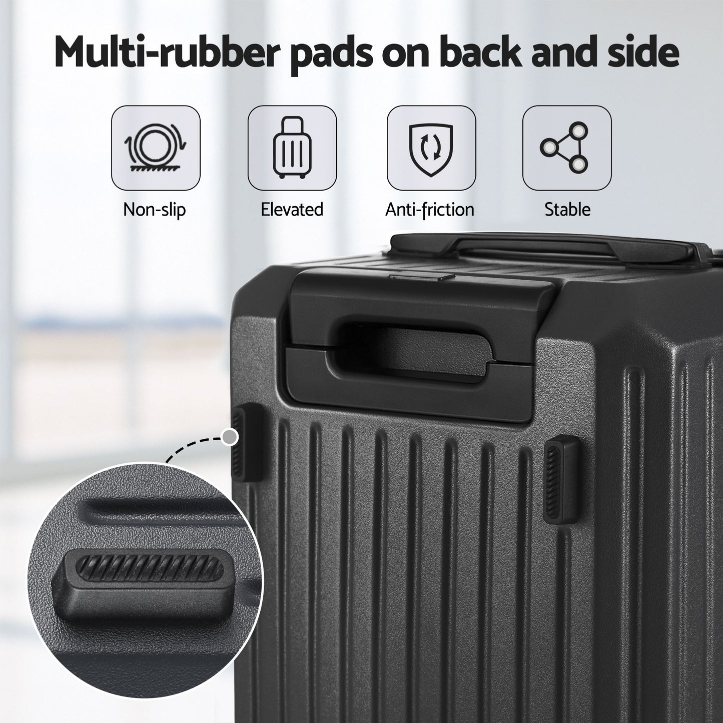 Wanderlite 20" Trunk Luggage Suitcase Travel Carry On TSA Lock Black LUG-ABS-TRUK01-20-BK