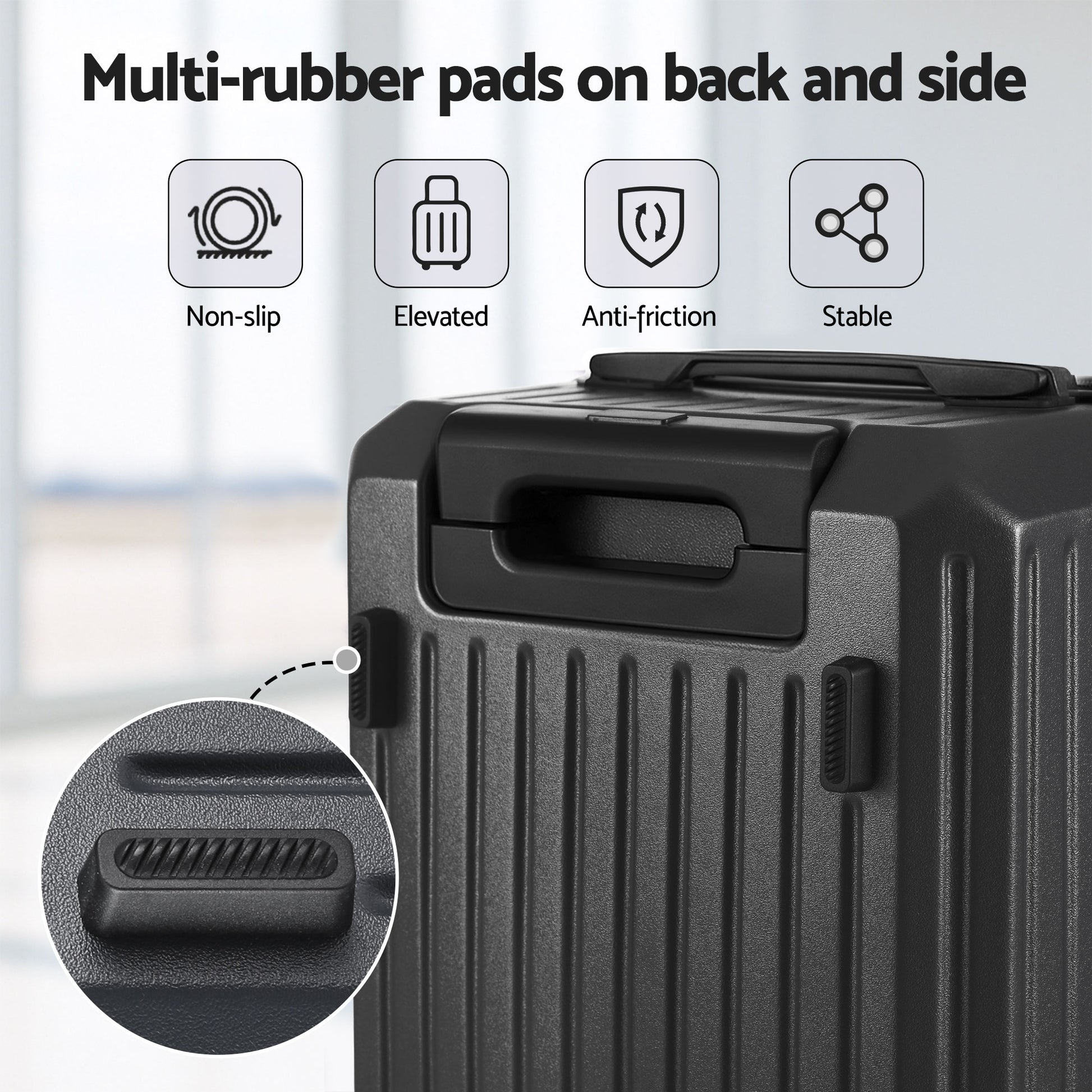 Wanderlite 20" Trunk Luggage Suitcase Travel Carry On TSA Lock Black LUG-ABS-TRUK01-20-BK
