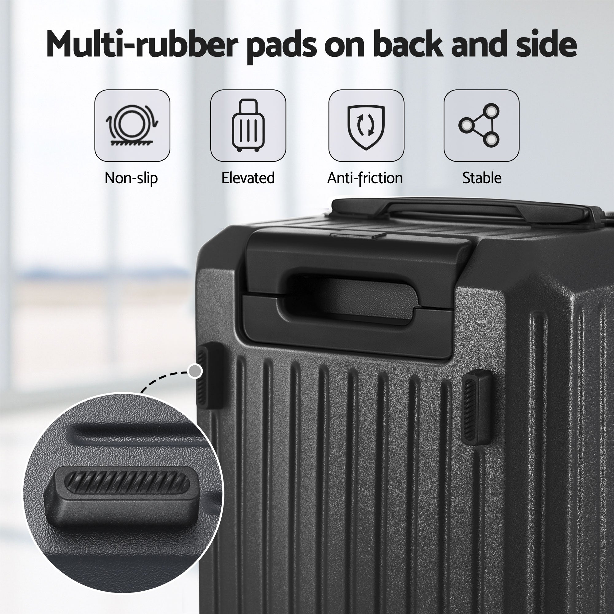 Wanderlite 20" Trunk Luggage Suitcase Travel Carry On TSA Lock Black LUG-ABS-TRUK01-20-BK