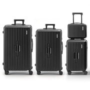 Wanderlite 4pcs Trunk Luggage Suitcase Set Travel Carry On TSA Lock Black LUG-ABS-TRUK01-4SET-BK