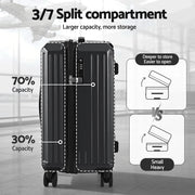 Wanderlite 4pcs Trunk Luggage Suitcase Set Travel Carry On TSA Lock Black LUG-ABS-TRUK01-4SET-BK