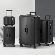 Wanderlite 4pcs Trunk Luggage Suitcase Set Travel Carry On TSA Lock Black LUG-ABS-TRUK01-4SET-BK