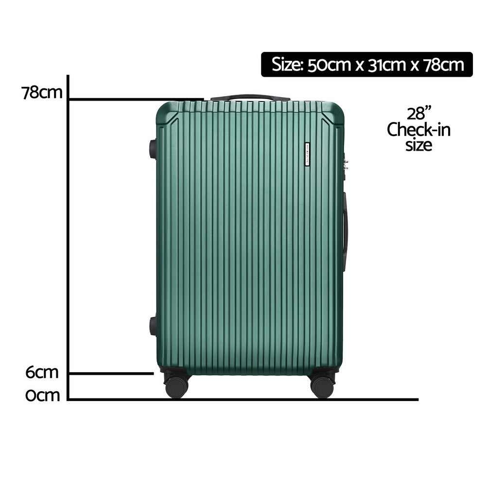 Wanderlite 28'' Luggage Travel Suitcase Set TSA Carry On Hard Case Green LUG-ABS-VG-28-GN