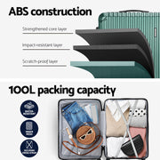 Wanderlite 28'' Luggage Travel Suitcase Set TSA Carry On Hard Case Green LUG-ABS-VG-28-GN