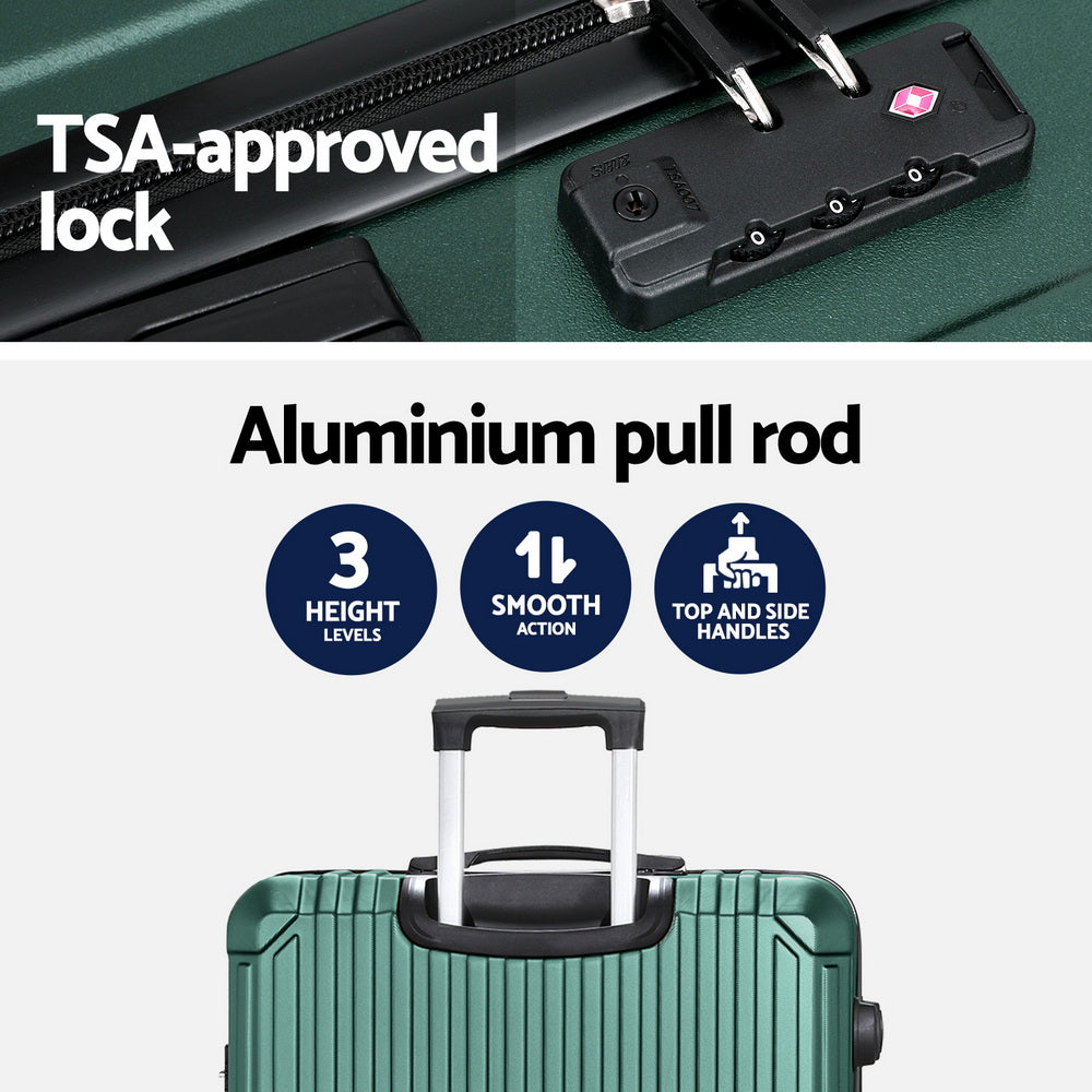 Wanderlite 28'' Luggage Travel Suitcase Set TSA Carry On Hard Case Green LUG-ABS-VG-28-GN