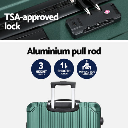 Wanderlite 28'' Luggage Travel Suitcase Set TSA Carry On Hard Case Green LUG-ABS-VG-28-GN