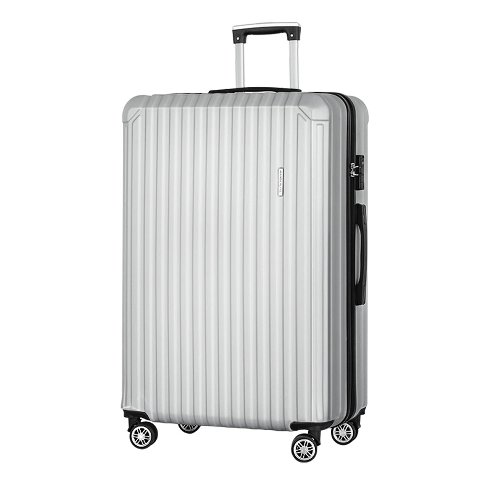 Wanderlite 28-inch Luggage Set with TSA LockABS Hard Shell Travel Suitcase Organiser Luggage Case Light Grey LUG-ABS-VG-28-LG