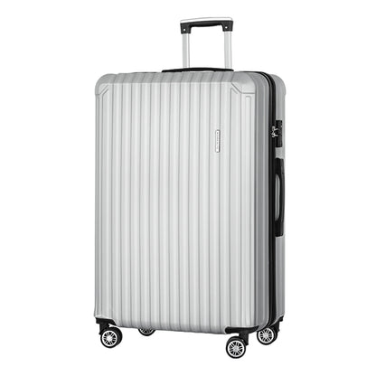 Wanderlite 28-inch Luggage Set with TSA LockABS Hard Shell Travel Suitcase Organiser Luggage Case Light Grey LUG-ABS-VG-28-LG