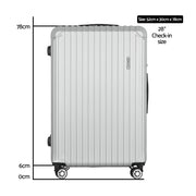 Wanderlite 28-inch Luggage Set with TSA LockABS Hard Shell Travel Suitcase Organiser Luggage Case Light Grey LUG-ABS-VG-28-LG