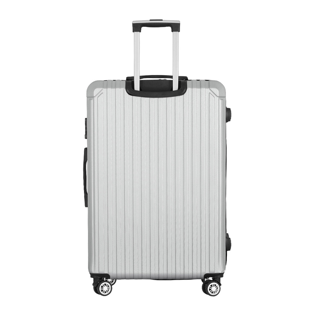 Wanderlite 28-inch Luggage Set with TSA LockABS Hard Shell Travel Suitcase Organiser Luggage Case Light Grey LUG-ABS-VG-28-LG