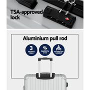Wanderlite 28-inch Luggage Set with TSA LockABS Hard Shell Travel Suitcase Organiser Luggage Case Light Grey LUG-ABS-VG-28-LG