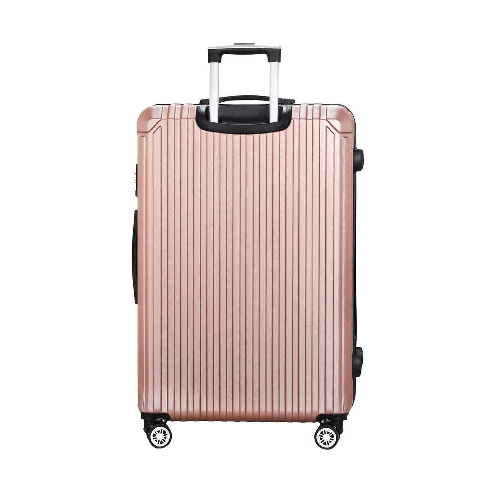 Wanderlite 28-inch Luggage Set with TSA LockABS Hard Shell Travel Suitcase Organiser Luggage Case Rose Gold LUG-ABS-VG-28-RG