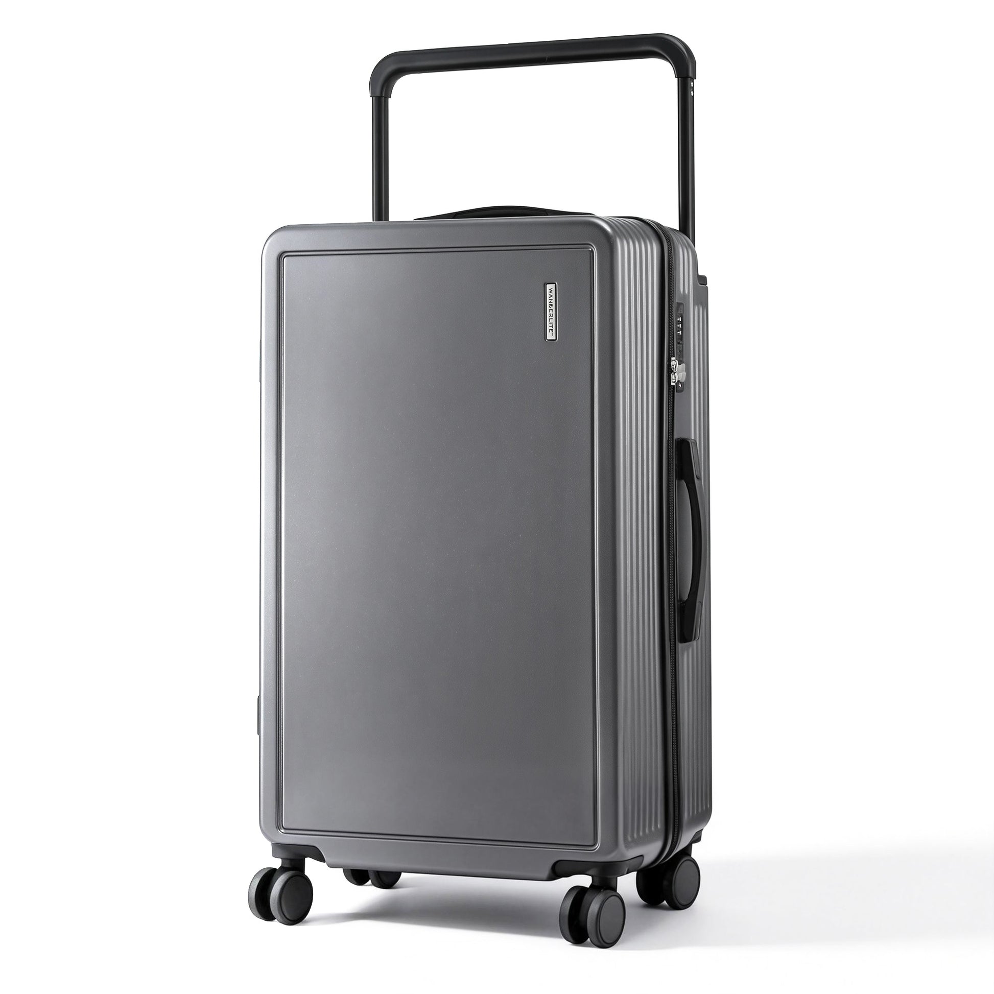 Wanderlite 28" Wide Handle Luggage Suitcase Travel TSA Lock Anthracite Grey LUG-PC-W-28-AG