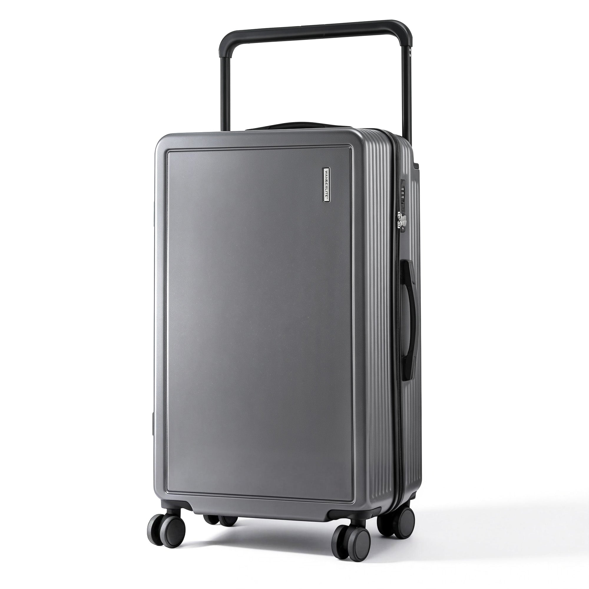 Wanderlite 28" Wide Handle Luggage Suitcase Travel TSA Lock Anthracite Grey LUG-PC-W-28-AG