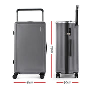 Wanderlite 28" Wide Handle Luggage Suitcase Travel TSA Lock Anthracite Grey LUG-PC-W-28-AG